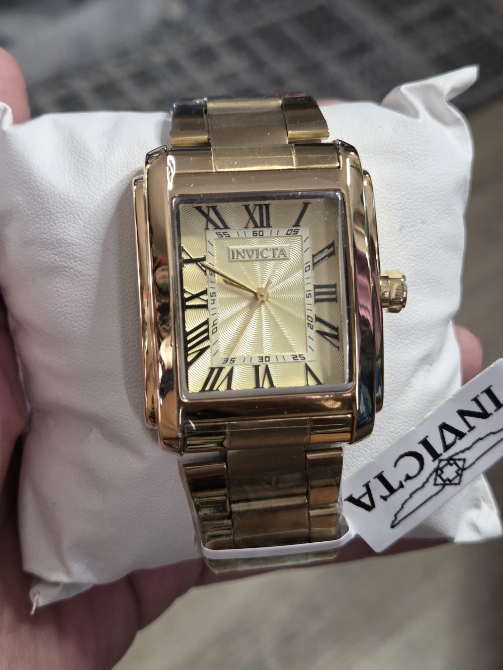 Invicta Gold-Tone Men's Rectangle Watch